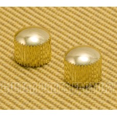 PK-008-GD (2) Gold Plastic Push-On Dome Knobs for Guitar/Bass