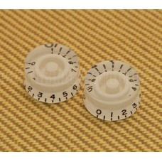 PK-0130-025 2 White Speed Knobs For Gibson USA and CTS Split Shaft Pots