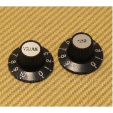 PK-0140-C Chrome/Black Witch Hat Knob Set