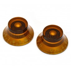 PK-0142-022 (2) Amber 0-11 Bell Knobs for USA Guitar