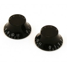 PK-0142-023 (2) Black 0-11 Bell Knobs for Guitar /Bass