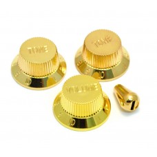 PK-0178-002 Gold Knob Set For Strat Guitar 1 Volume/2 Tones & Switch Knob