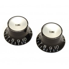 PK-0182-023 Reflector Tone Knobs Black Silver for USA Gibson Guitar