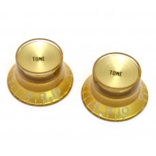 PK-0182-032 (2) Reflector Tone Knobs Gold/Gold for USA Gibson Guitar