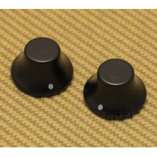 PK-3197-0E0 (2) Ebony Wood Bell Knobs White Indicator Dot for Guitar/Bass 