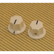 PK-3256-028 Set of 2 Cream USA Mustang or Jaguar Guitar Knobs w/ Indicator Lines