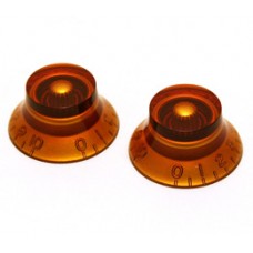 PK-MBI-A (2) Amber Metric Bell Knobs for Import Guitars