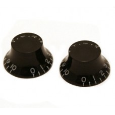 PK-MBI-B (2) Black Bell Knobs For 6mm Split Shaft Pots Import Guitars