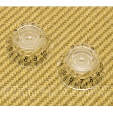 PK-MBI-CLEAR (2) Clear Metric Bell Knobs for Import Guitars