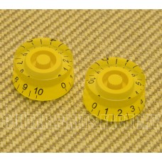 PK-MSI-Y 2 Yellow Metric Speed Knobs 6mm Split Shaft Pots Import Guitars for Guitar or Bass