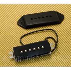 PU-P9D-N P90 Black Dog Ear Dogear Style Metal Cover Guitar Neck Pickup