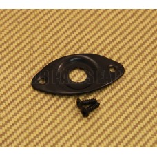 RFJP-B Recessed Black Football Jack Plate For Guitar & Bass