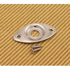 RFJP-C Chrome Recessed Football Jack Plate for Bass/Guitar