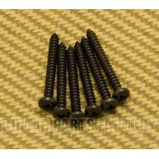 SGSB (6) Black Guitar & Bass Pickup Mounting Round Head Phillips Screws