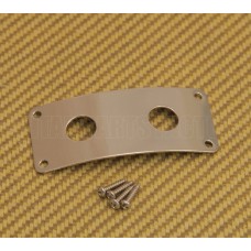 SMJP-N Nickel Stereo Jack Plate Guitar or Bass Dual Holes