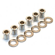 TK-0786-010 (6) Chrome Modern Screw-In Guitar Tuner Bushings And Face Washers