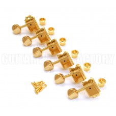 TK-0880-L02 Lefty Gotoh 6 Inline Vintage Gold Tuners for Stratocaster Jazzmaster Guitars