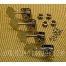 TK-0909-L01 (4) Lefty Gotoh Japan GB1 Nickel 4-Inline Compact Cloverleaf Bass Tuners