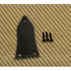 TRC-TSB Black-White-Black 3-Ply Guitar Truss Rod Cover Plate with Black Screws