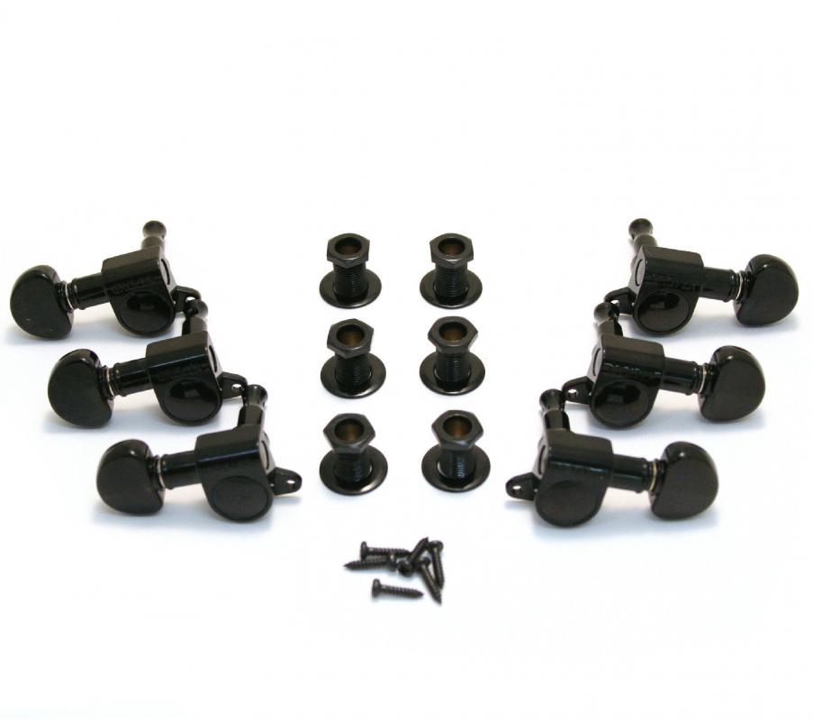 205BC Grover Black Sealed Mini Rotomatic Guitar Tuners 3x3 10mm 14:1