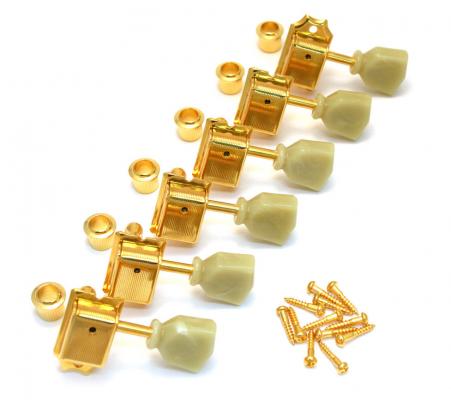 TK-0884-002 Gold Gotoh 6 Inline Vintage Keystone Tuner For Tele or Strat Guitar