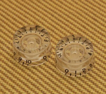 PK-0130-031 2 Clear Speed Knobs For Gibson USA and CTS Split Shaft Pots