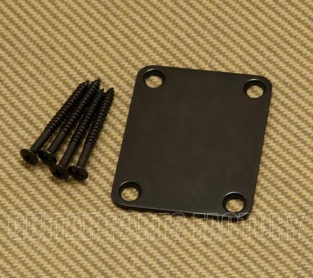 ENP4-B Black Standard for Fender 4-Bolt Neck Plate Kit Guitar or Bass with Screws