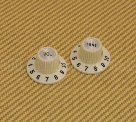 099-2086-000 Genuine Fender Vintage White 65 Jazzmaster Witch Hat Knobs 0992086000