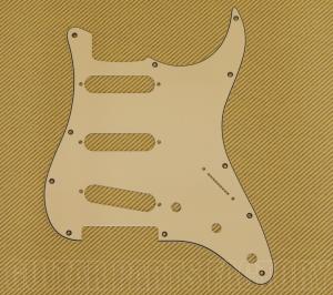 PG-0552-048 Vintage Cream 3-ply 11-hole Pickguard Standard Fender Stratocaster