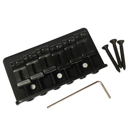 SB-0005-003 Black Hardtail Bridge w/ Vintage Saddles for Strat