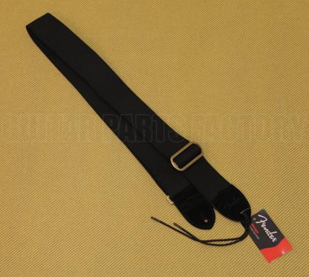 099-0667-006 Genuine Fender Classic Black Cotton/Leather Strap 0990667006 