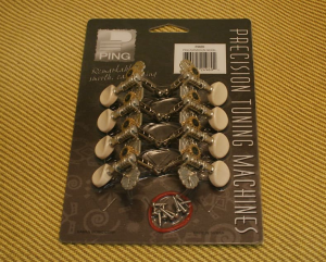 P2695 Ping Nickel Plate Mounted 8-String Mandolin Tuners w/ off White Buttons